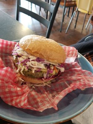 Hippie burger ~ Big & tasty. at Central Cafe and Grill in Geraldine