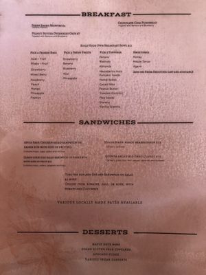 Menu at The Courtyard Juice and Fitness Center in St Croix