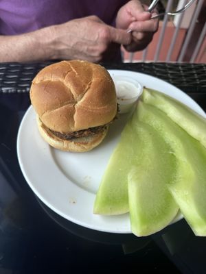 Black bean burger  at The Courtyard Juice and Fitness Center in St Croix