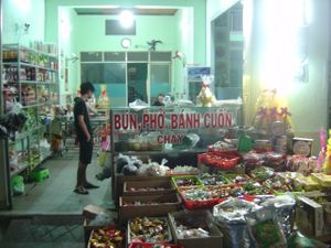 The restaurant / shop front at An Binh in Pleiku