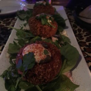 'Crab' cakes! at No Bones Beach Club in Portland