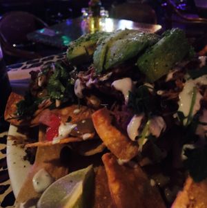 fully loaded nachos at No Bones Beach Club in Portland