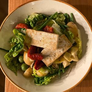 Pan Fried #Tofu & Artichoke Niçoise Salad
 at The Three Locks in Leighton Buzzard