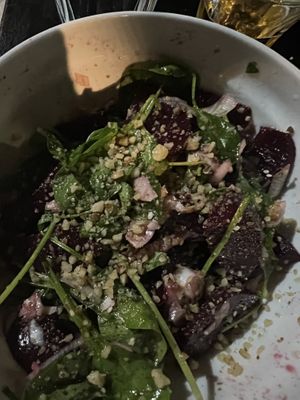 Beetroot saladd  at Utopian Garden in Athens