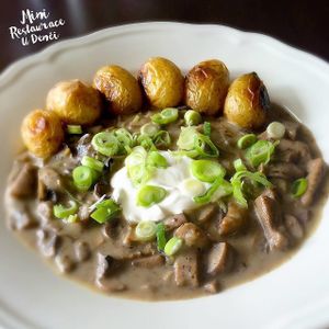 Potatoes with mushroom sauce at Minirestaurace Pure Love / U Hanči in Frydek-mistek