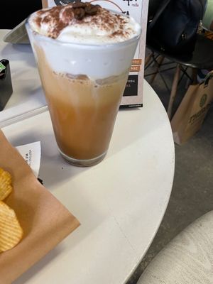 Exquisite frappe/latte! at Meraki Cafe in Volos