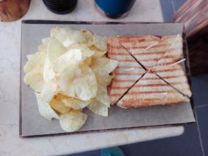 Vegan club sandwich  at Meraki Cafe in Volos