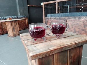 They offered us this nice refreshing beverage when we went to get some food. It was delicious! at Meraki Cafe in Volos