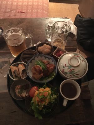 Dinner set at Natural Food Village in Kyoto