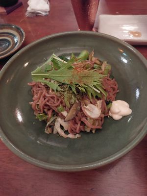 Yakisoba (brown rice noodles) at Natural Food Village in Kyoto