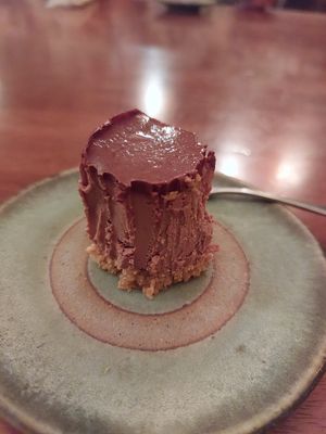 Chocolate cake (already ate most of it, very nice) (made by Tovira I think) at Natural Food Village in Kyoto