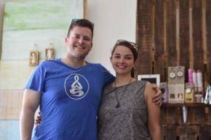 USA my friends chelsea and mathew! at Namaste Casa de Té in Tulum