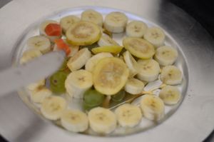 Bananas con uvas! at Namaste Casa de Té in Tulum