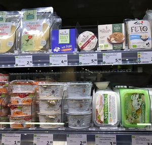 Really awesome vegan cheese   at denn's Biomarkt in Freising