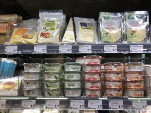 Vegan cheeses and spreads   at denn's Biomarkt in Freising