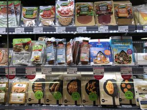 Great vegan meat selection   at denn's Biomarkt in Freising