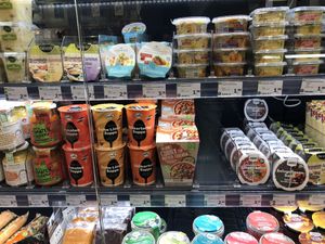 Some vegan prepared things   at denn's Biomarkt in Freising