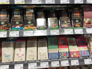 Vegan chocolate   at denn's Biomarkt in Freising