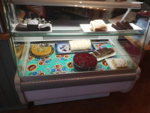 cake stand at Plum Vanilla in Narberth