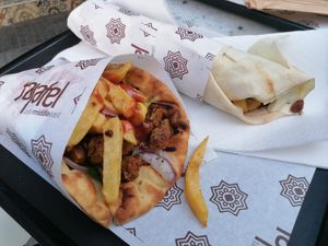 Soya Mayo Vegan Wrap (in the background) at Falafel Taste Middle East in Thessaloniki