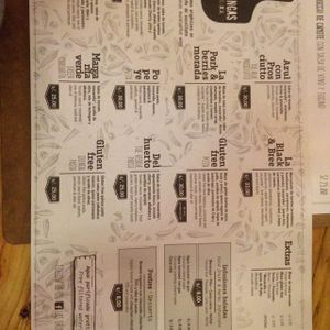 menu at Las Gringas in Arequipa