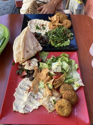 Menu 1 (top) / Menu 2 (bottom) + Humous   at Falafel Koy in Istanbul