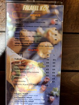 Menu (27.06.2023) at Falafel Koy in Istanbul