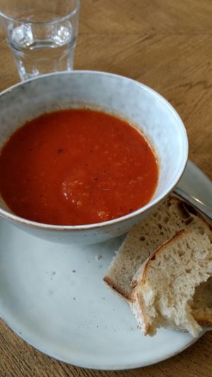 tomato, red pepper and harissa at Brochan in Edinburgh