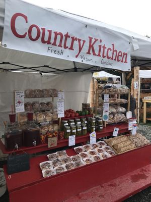 Vegan baked and fermented goods at Homer Farmers Market in Homer