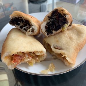 Vegan mushroom and cabbage piroshkis  at Homer Farmers Market in Homer