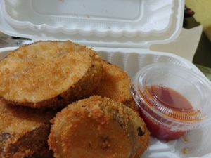 Tempura Eggplant 🍆: not a fan. It wasn't tempura breading and the pieces were quite large, Probably wouldn't get again. at Golden Bamboo in San Jose