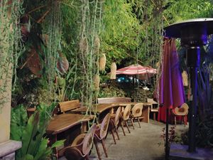 Outside seating area, so cute at Golden Bamboo in San Jose