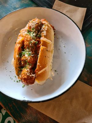 Garlic meatball sub at Netherworld in Fortitude Valley