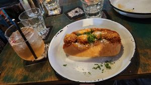Meatball garlic bread sub at Netherworld in Fortitude Valley