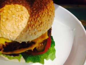 Vegan cheeseburger  at Netherworld in Fortitude Valley