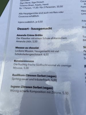 Dessert at Savanna in Frankfurt