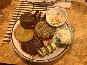 Cheese platter aka seitan buffet at JustVeggie in Siracusa