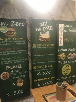 Menu at JustVeggie in Siracusa