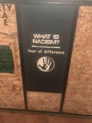 Positive messages throughout the restaurant  at JustVeggie in Siracusa