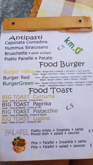 Menù at JustVeggie in Siracusa