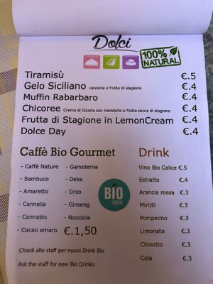 Menù at JustVeggie in Siracusa