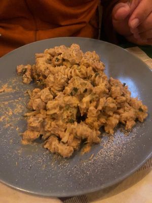 Pasta “Carbonara”, not really near, but heavy  at JustVeggie in Siracusa