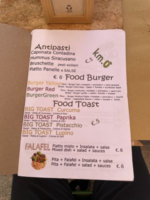 Menu 2  at JustVeggie in Siracusa