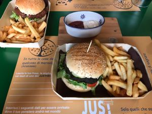 the food ;-) great tasty burger !!! at JustVeggie in Siracusa