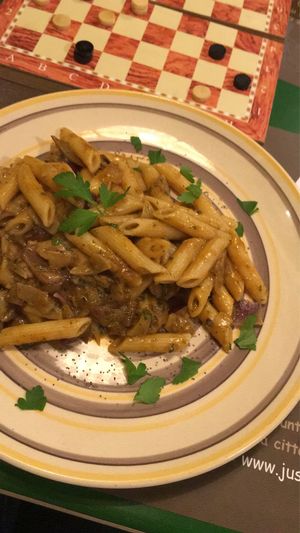 Carbonara with artichoke  at JustVeggie in Siracusa