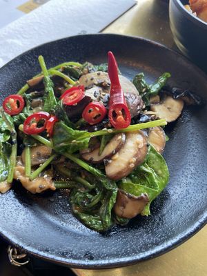 The mixed aubergine. This was great!!  at Wagamama in Antwerpen