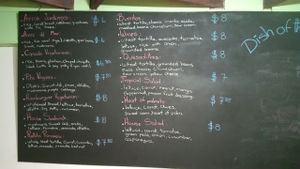 The menu (January 2017) at Soda Passiflora in Santa Elena De Monteverde