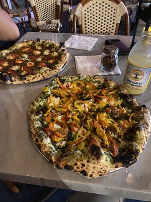 Pesto Genoa (on the left) and pesto royale with ginger lemonade   at Floralia in Honolulu