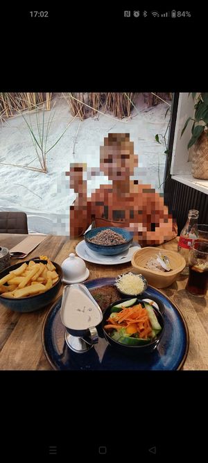 Vegan seitan steak met vegan champignonsaus at Le Touquet in Oostende