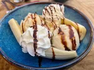 Vegan banana split at Le Touquet in Oostende